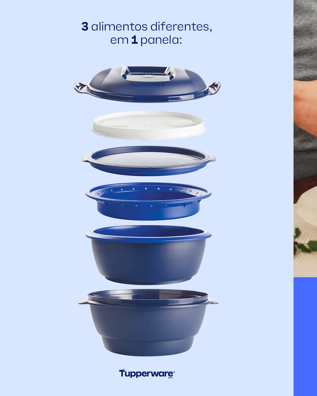 Panela para Micro-Ondas Micro Urban Plus Tupperware 3L Mar Profundo