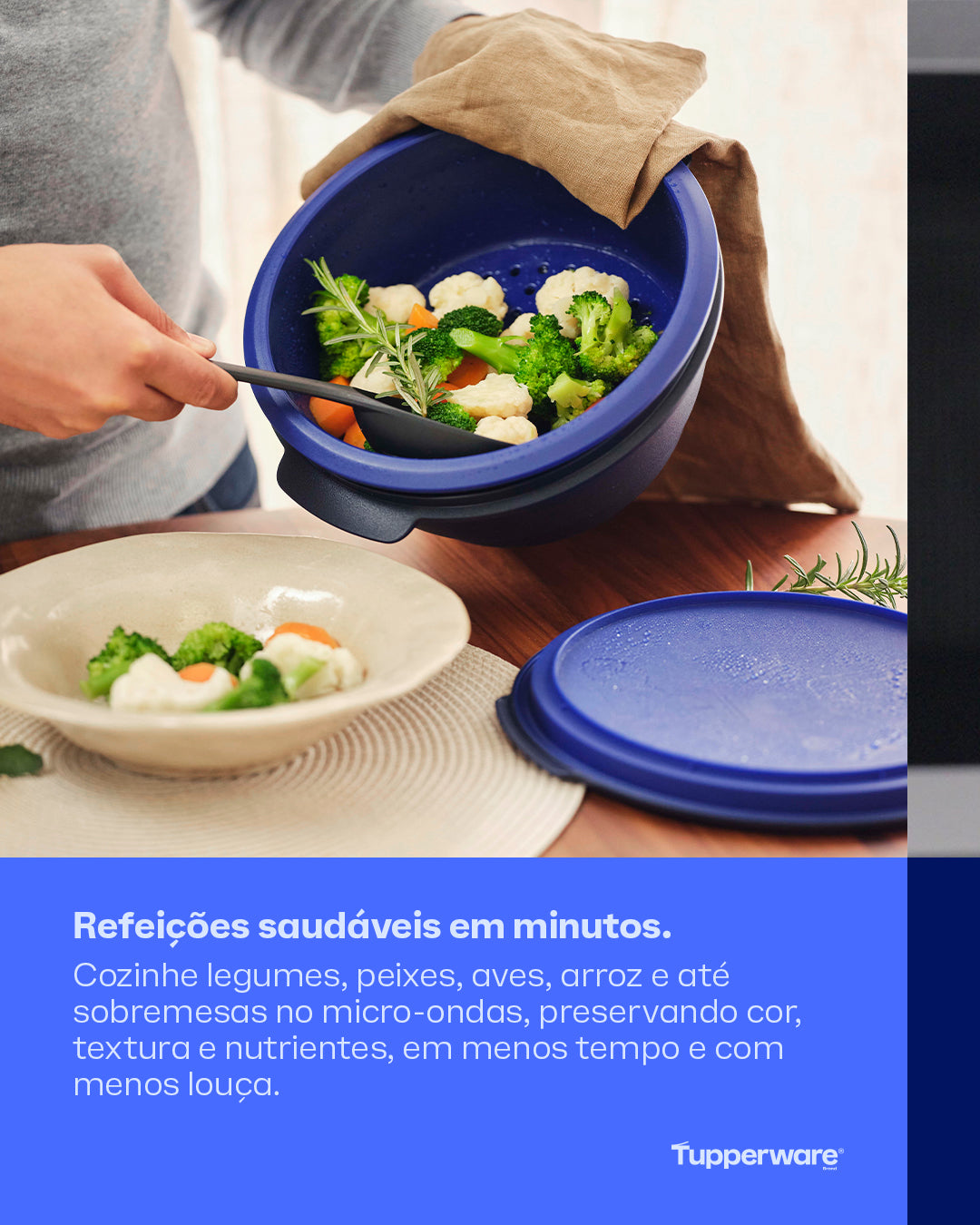 Panela para Micro-Ondas Micro Urban Plus Tupperware 3L Mar Profundo