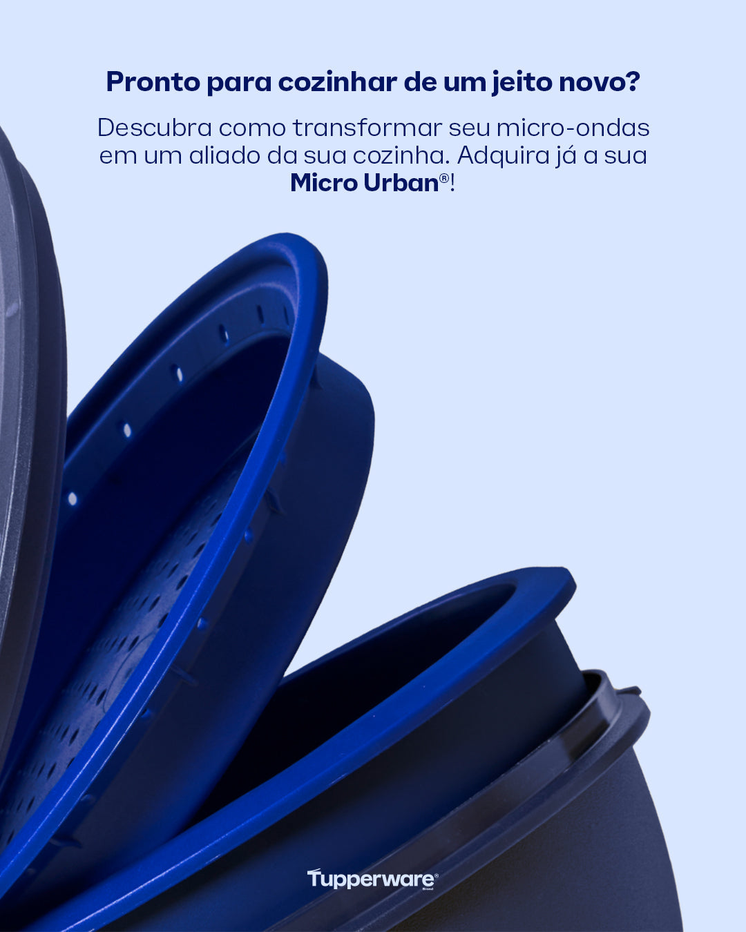 Panela para Micro-Ondas Micro Urban Plus Tupperware 3L Mar Profundo
