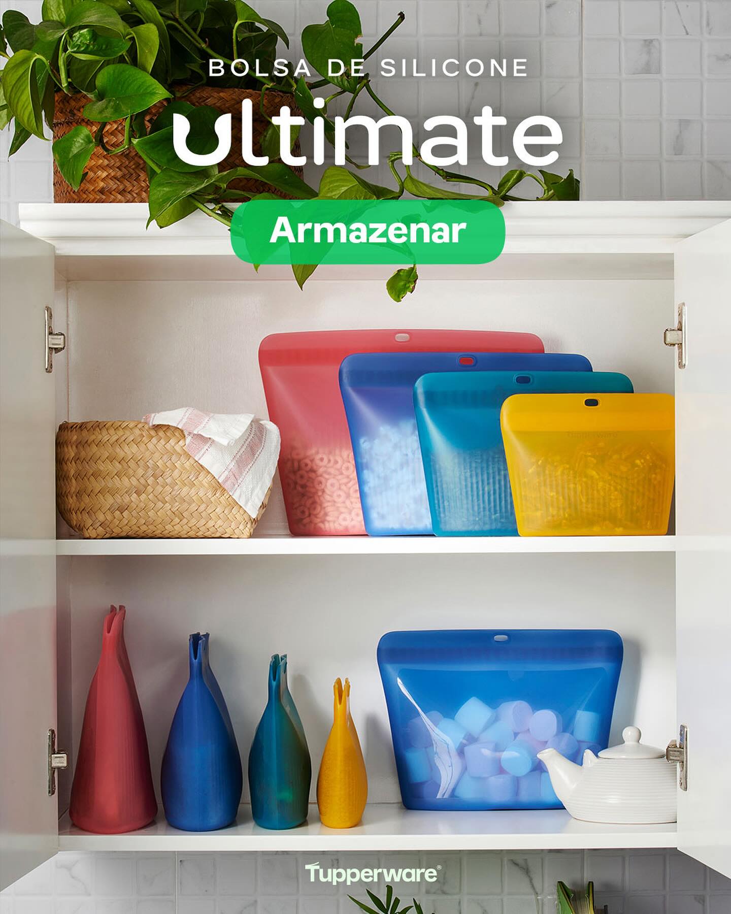 Saco de Silicone Multiuso M Ultimate Verde Tupperware 1L
