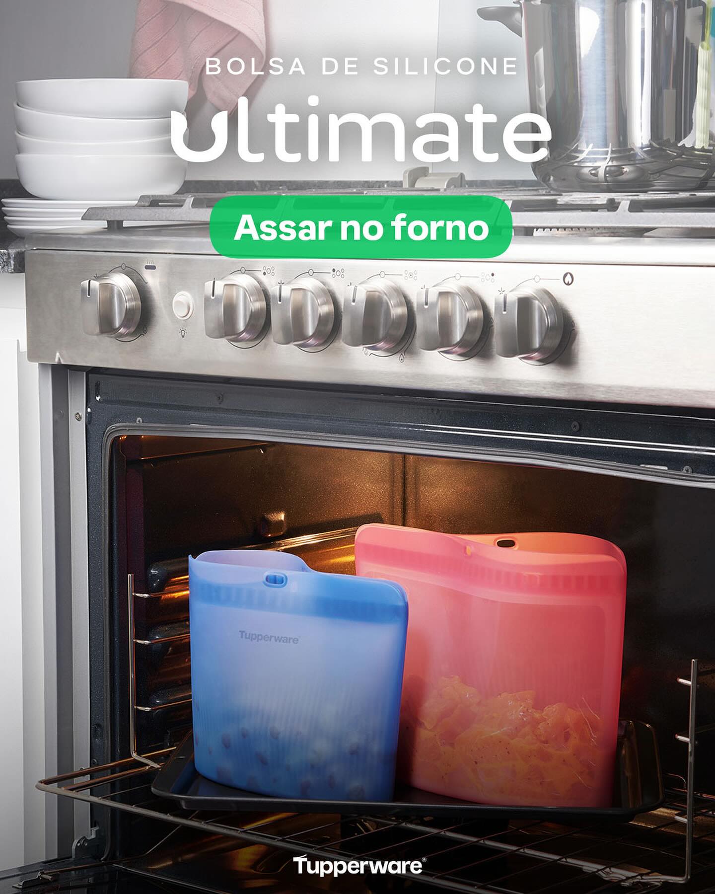 Saco de Silicone Multiuso M Ultimate Verde Tupperware 1L