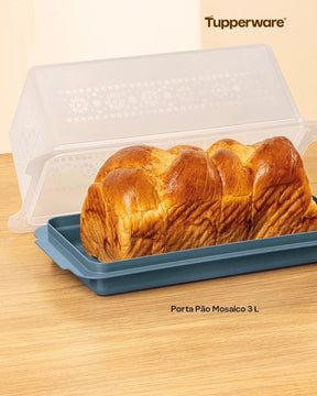 Porta Pão Tupperware 3L Azul Mineral