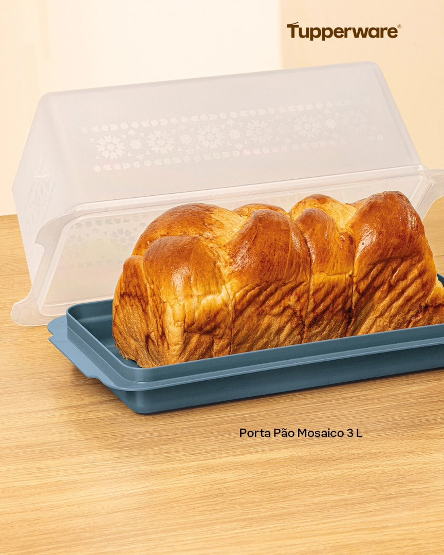 Porta Pão Tupperware 3L Azul Mineral