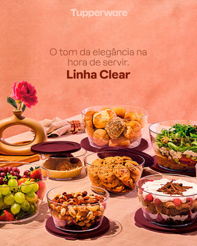 Tigela Clear Tupperware 4L Merlot