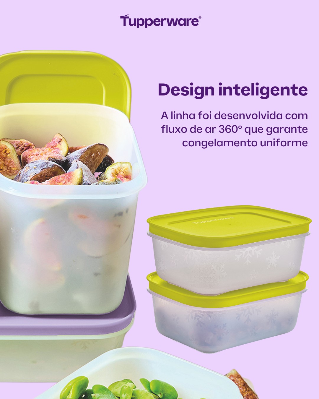 Pote Hermético para Congelamento Tupperware Freezer Line Verde Margarita 1,1L