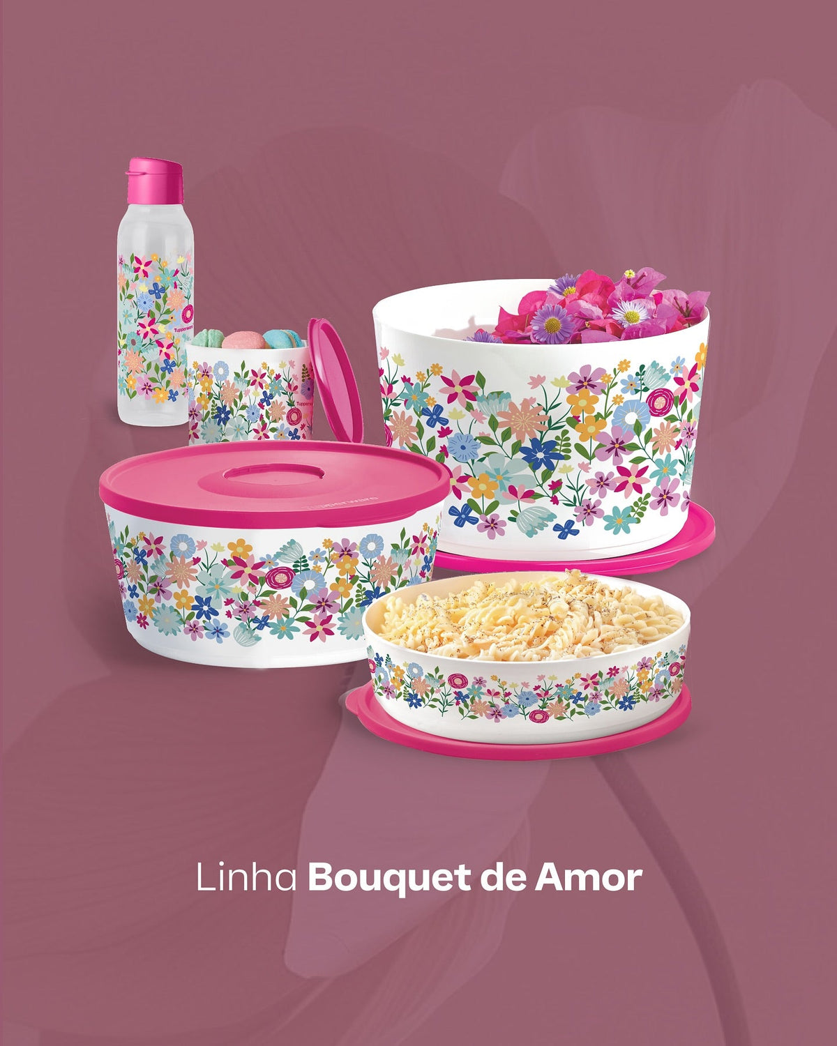 Garrafa Eco Tupper Tupperware 750ml Bouquet de Amor
