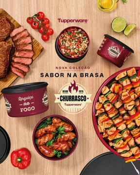 Pote Hermético Mini Instantânea Mágica Tupperware Sabor na Brasa Churrasco 575ml Vinho