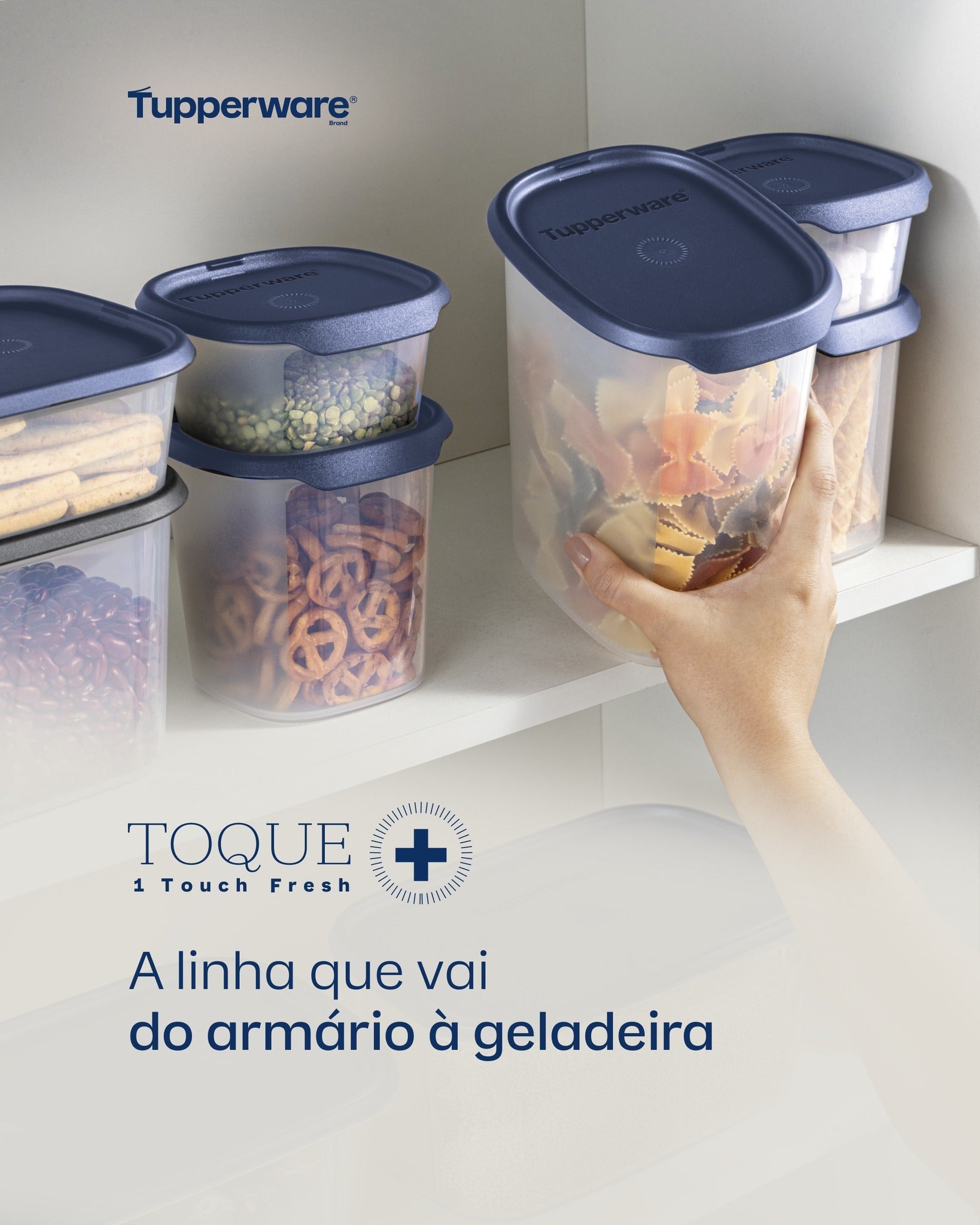 Pote Hermético One Touch Fresh Tupperware Azul 1,1L