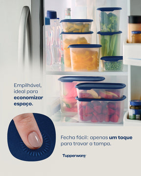 Pote Hermético One Touch Fresh Tupperware Azul 1,1L