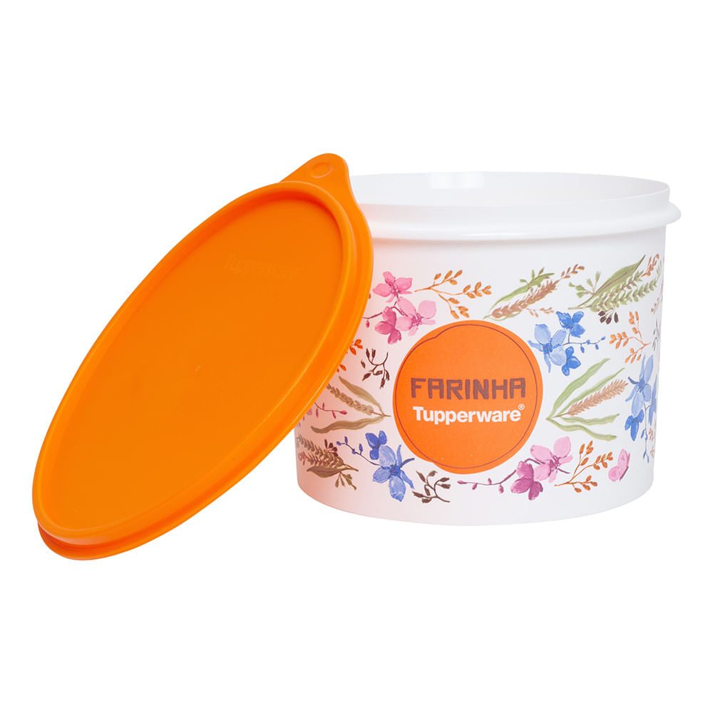 Pote para alimentos Tupper Caixa Farinha Tupperware Floral 1,8Kg