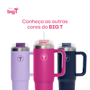 Copo Térmico Big T Com Canudo Tupperware 1,1L Rosa