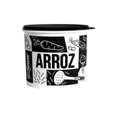Pote de Arroz Tupperware Preto e Branco Pop Box 5kg