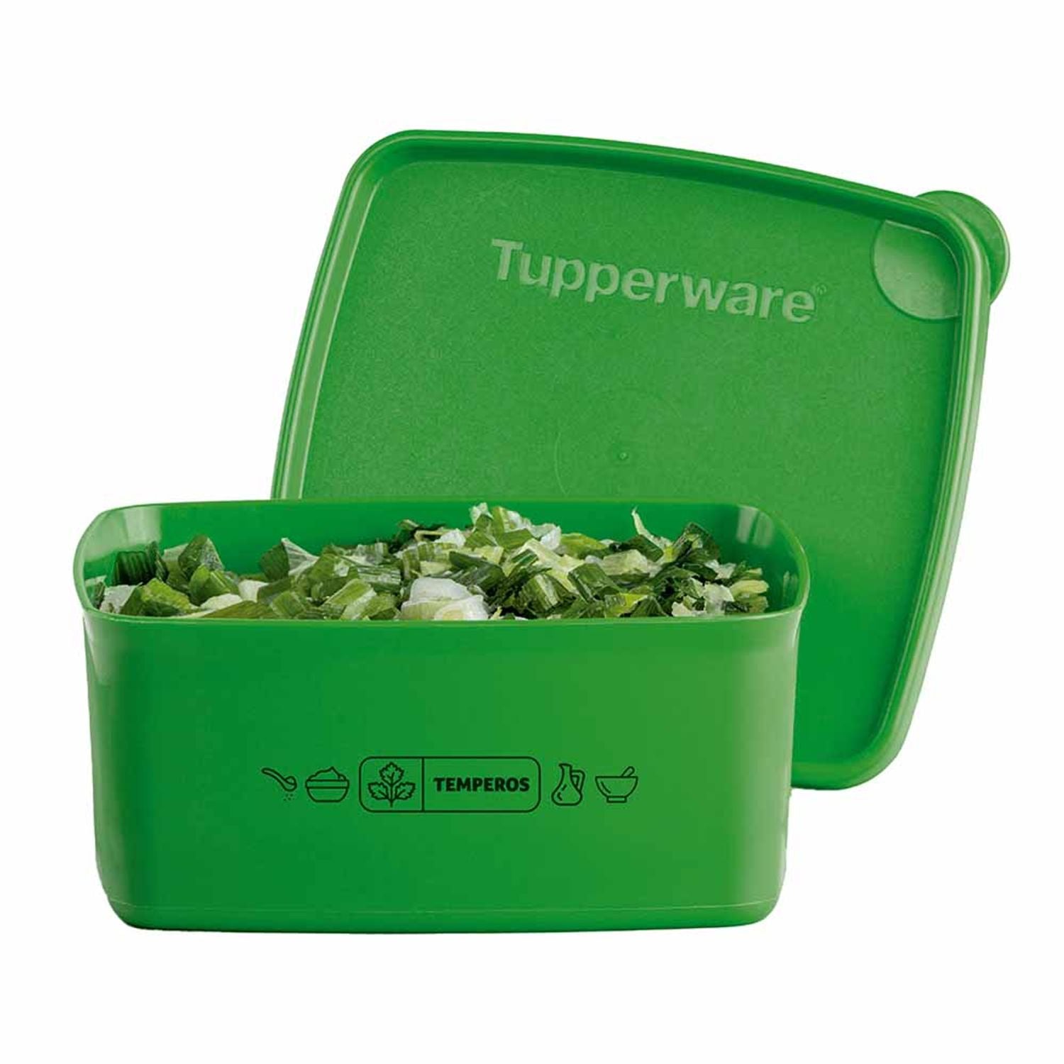 Pote Hermético Jeitosinho Tupperware Verde Tema Mix Temperos 400ml