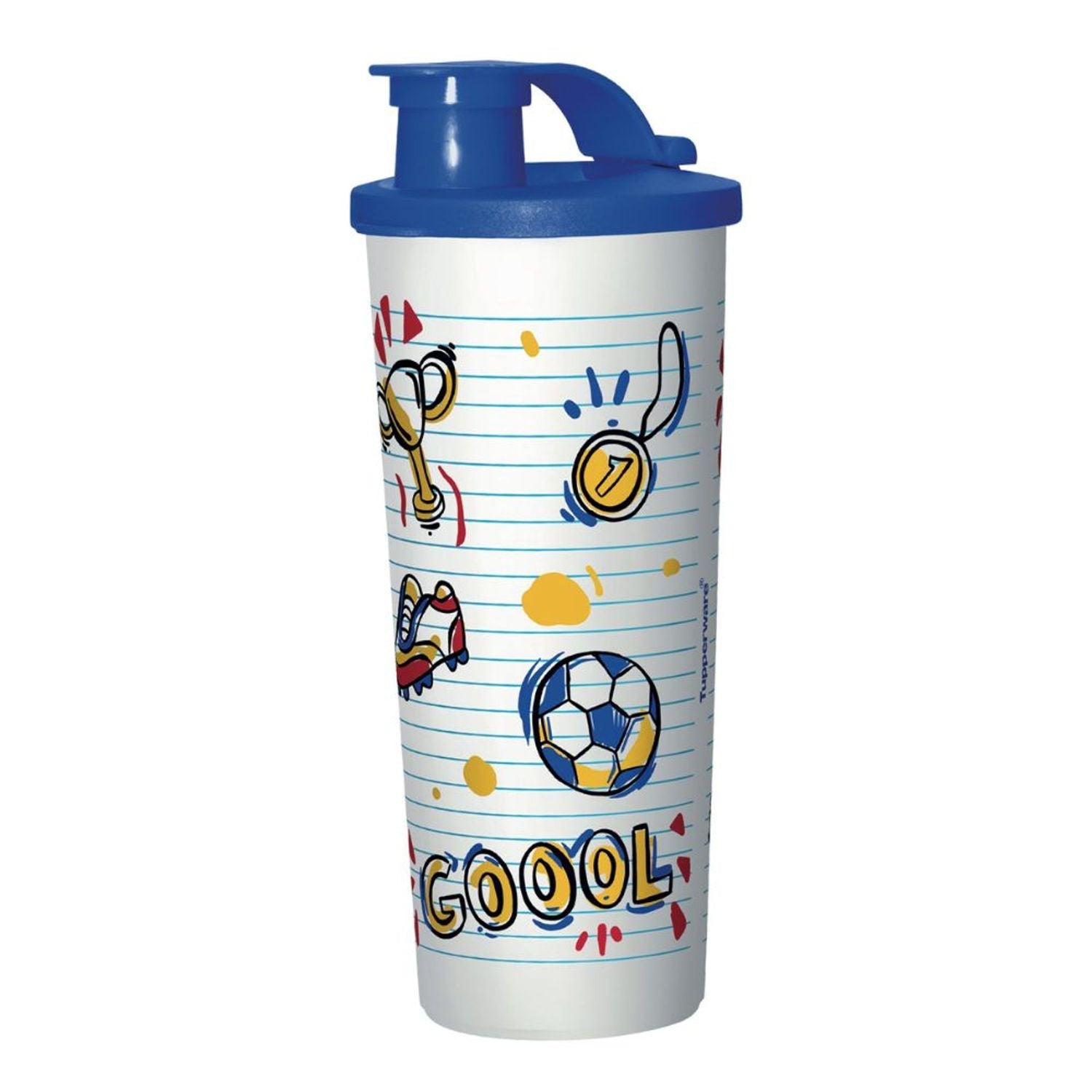 Copo Infantil com Bico Tupperware Futebol Azul 470ml