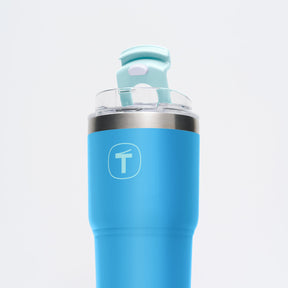 Copo Térmico Big T Com Canudo Tupperware Azul Claro 630ml