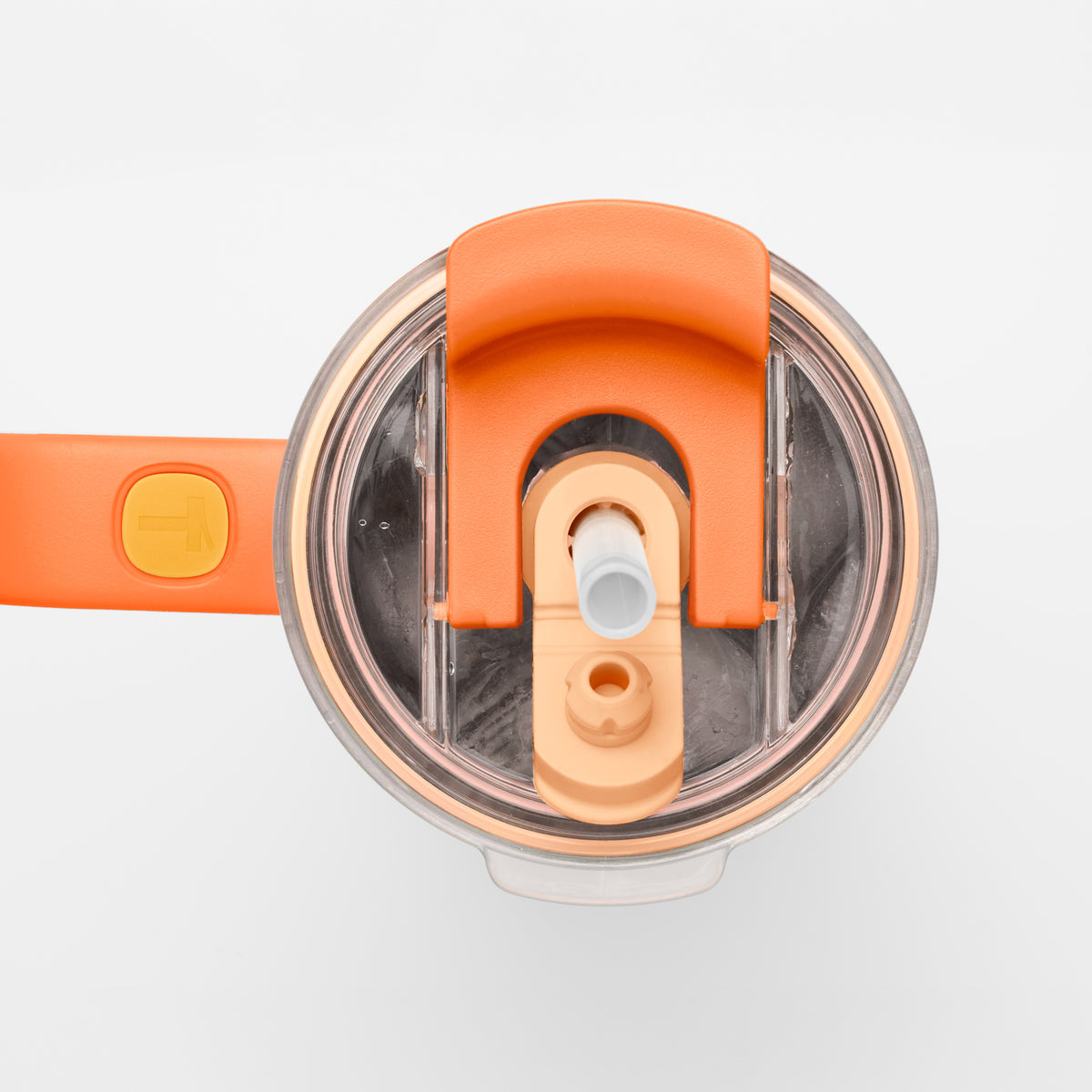 Copo Térmico Big T Com Canudo Tupperware Amarelo com Laranja 1,1L