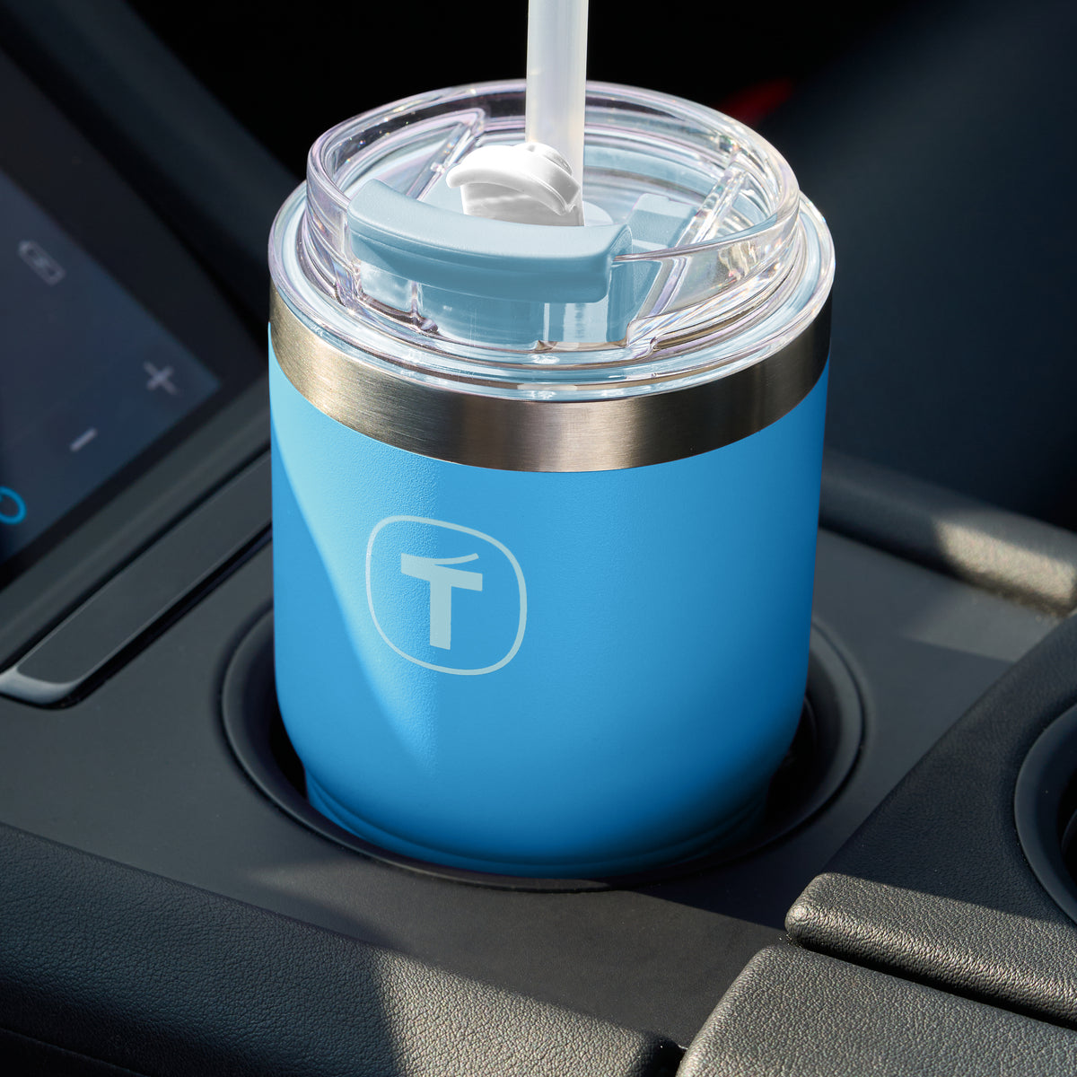 Copo Térmico Big T Com Canudo Tupperware Azul Claro 630ml