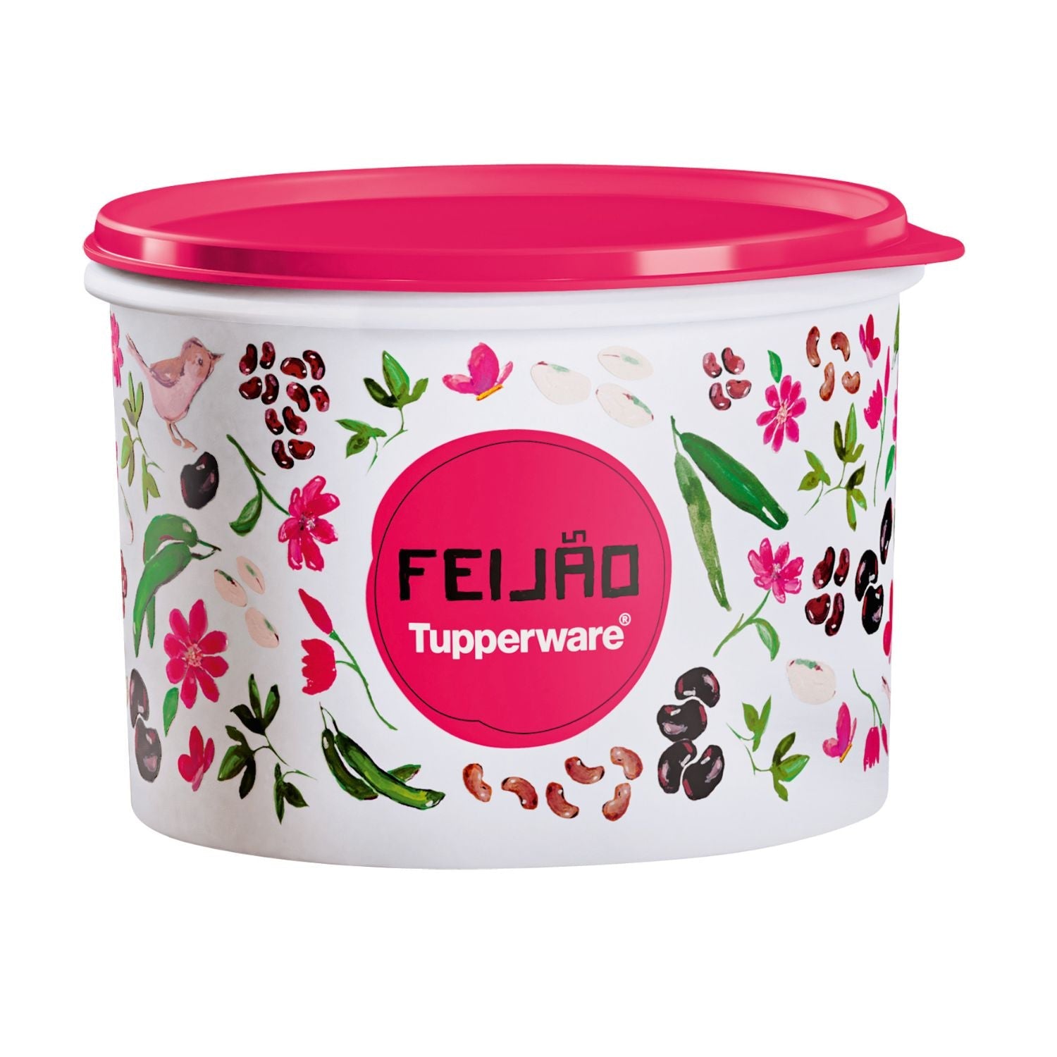 Pote para alimentos Tupper Caixa Feijão Tupperware 2Kg Floral