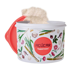 Pote para alimentos Tupper Caixa Açucar Tupperware 1,4Kg Floral