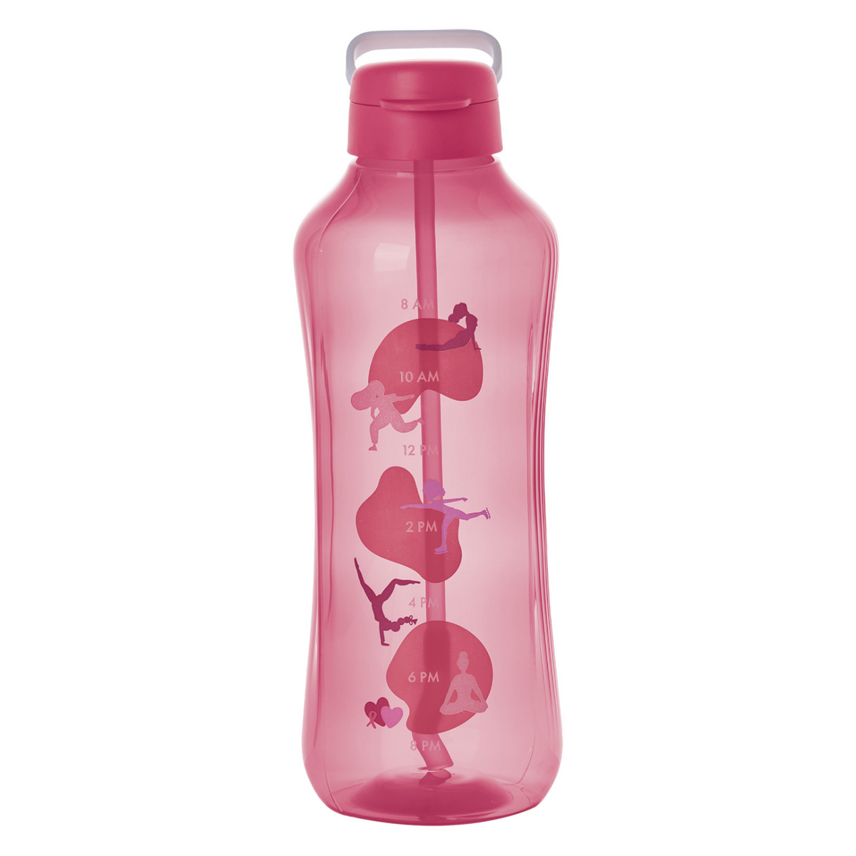 Garrafa de Água Tupperware Aquavibe com Canudo Flexível 2L Rosa