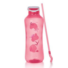 Garrafa de Água Tupperware Aquavibe com Canudo Flexível 2L Rosa