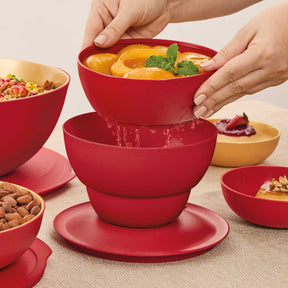 Escorredor de Alimentos Serve E Conserva Allegra Tupperware 1L Morango