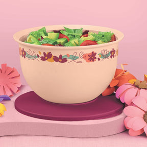Tigela Bowl Murano Flores Ao Vento Tupperware 2,5L Rosa