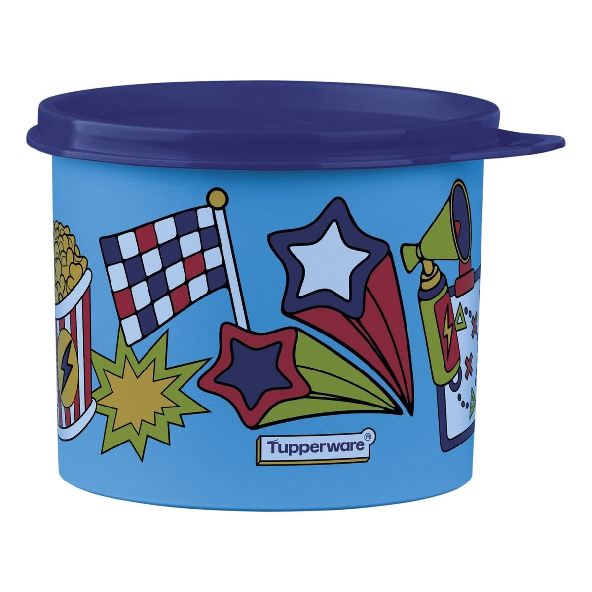 Pote Hermético Infantil Tupperware Redondinha Hora Do Jogo Azul 500ml