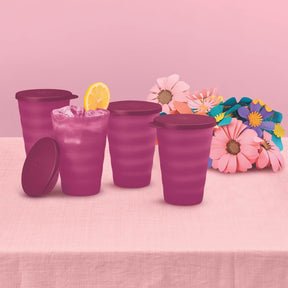 Copo com Tampa Tupperware Murano Vinho 500ml