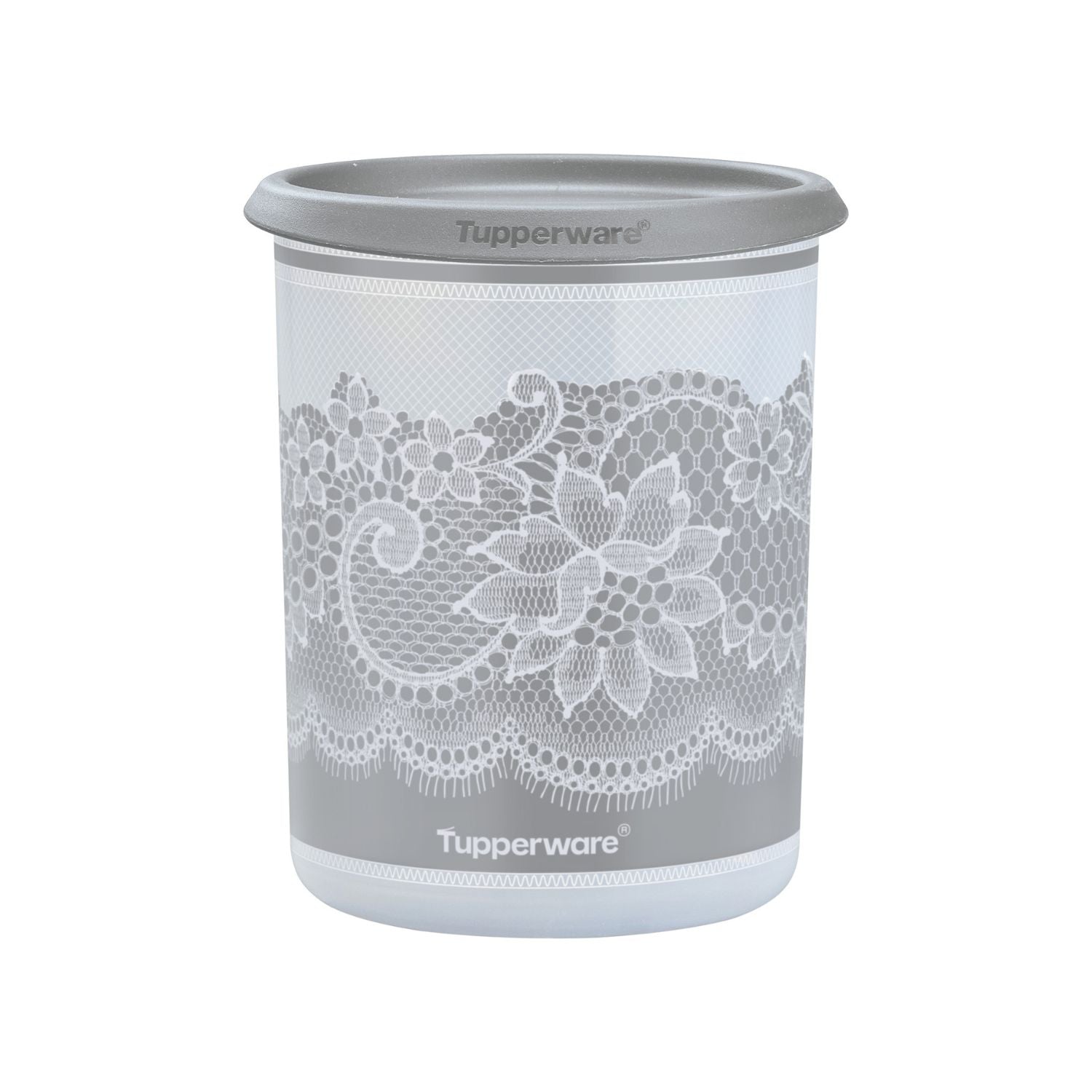 Pote Hermético Instantânea Mágica Brilho de Renda Tupperware 1,3L Prata