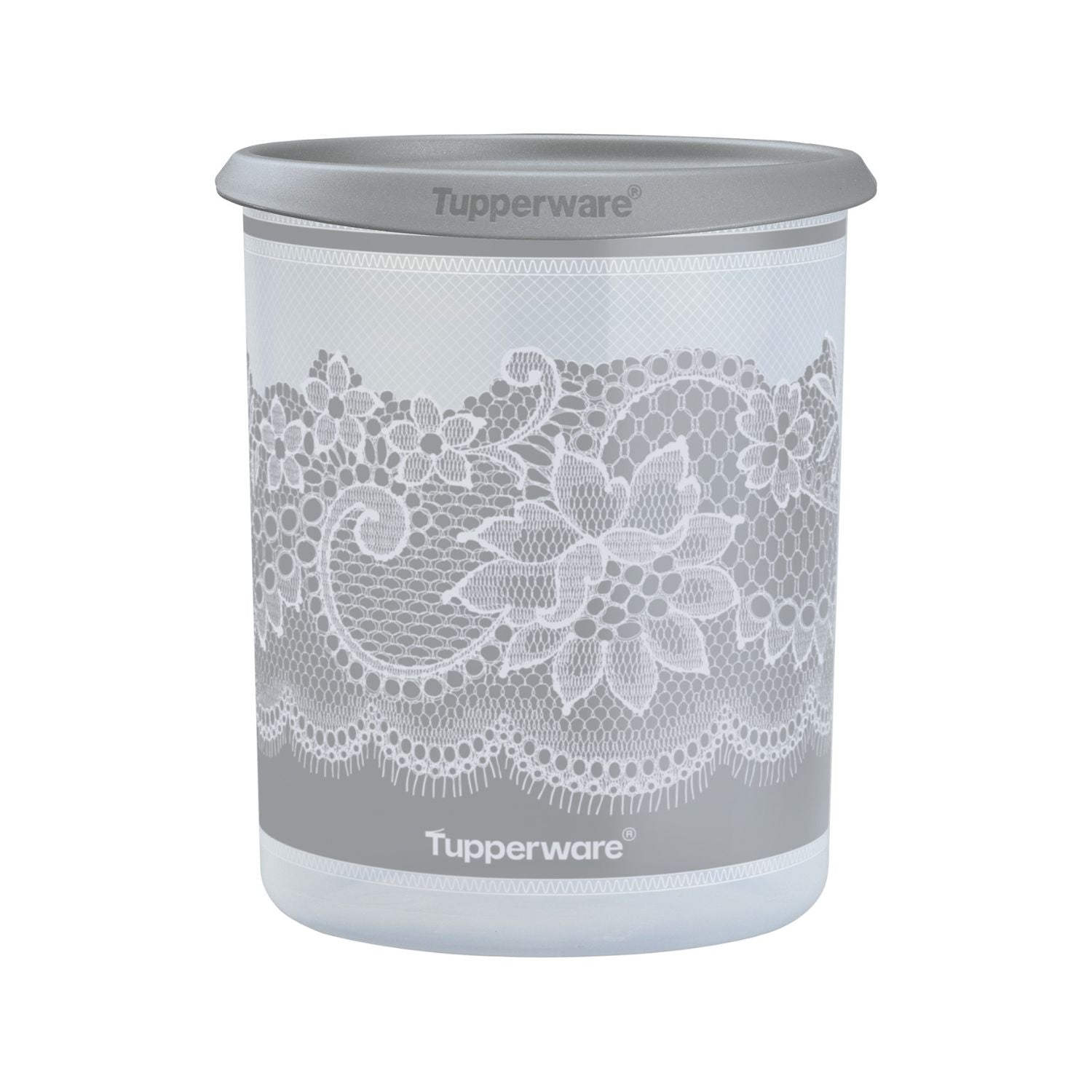 Pote Hermético Instantânea Mágica Brilho de Renda Tupperware 2,25L Prata