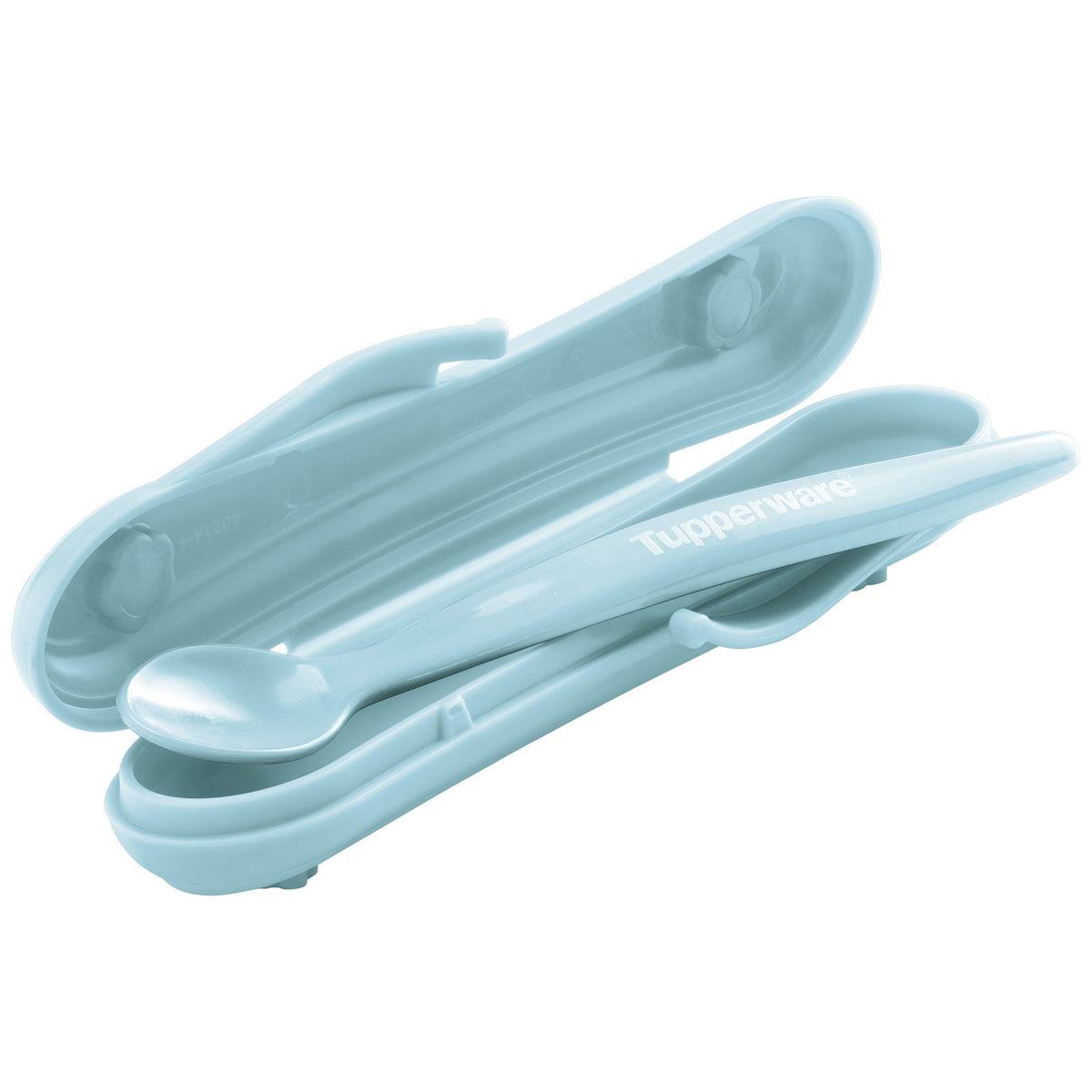 Colher Infantil com Estojo Tupperware Dolphin Azul Claro