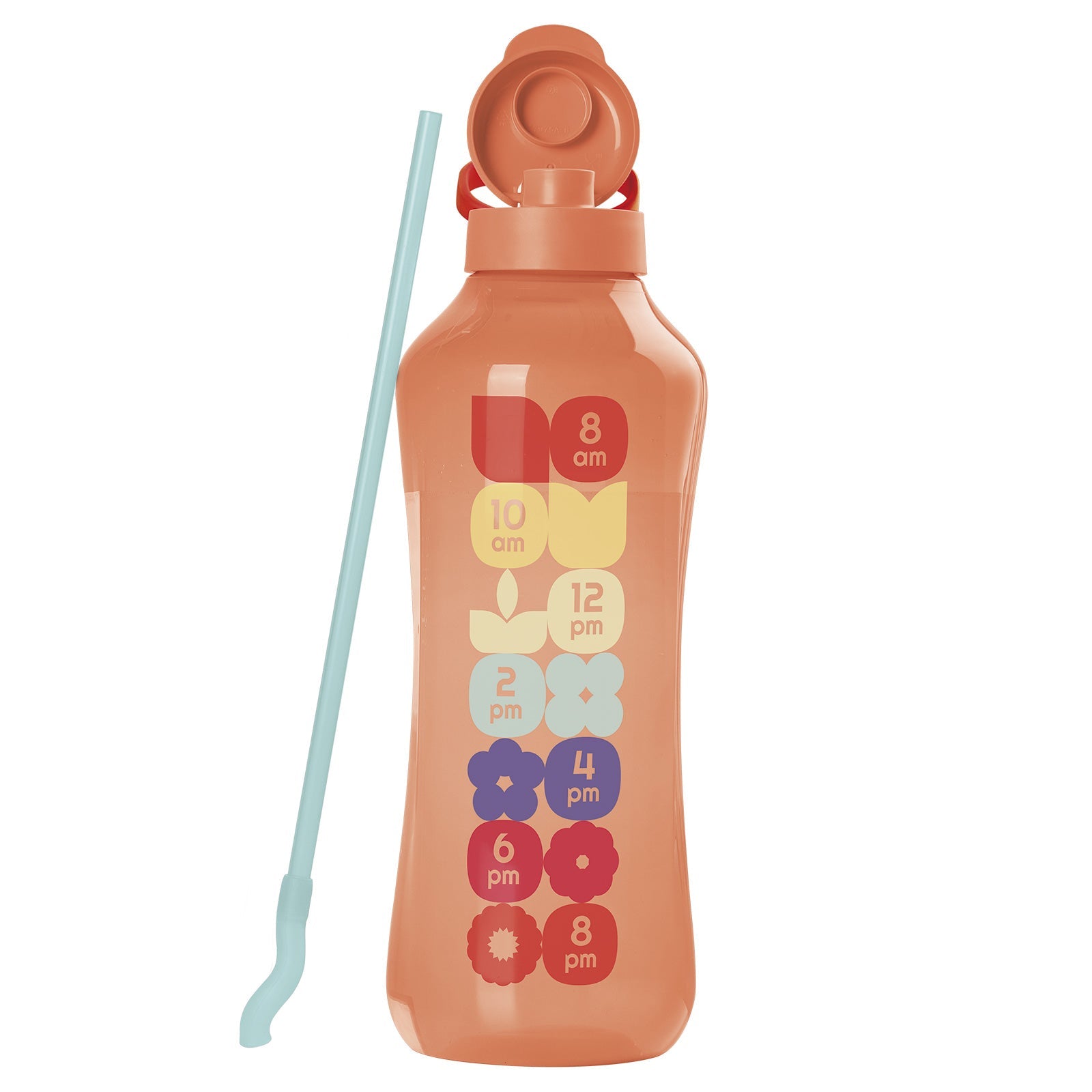 Garrafa de Água Tupperware Aquavibe com Canudo Flexível  Pêssego 2L