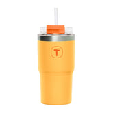 Copo Térmico Big T Com Canudo Tupperware Amarelo com Laranja 630ml