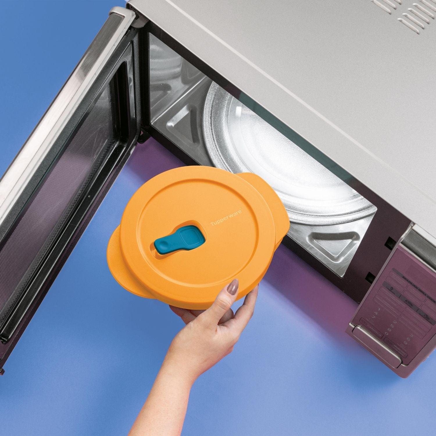 Pote para Micro-Ondas Cristalwave Redonda Tupperware Amarelo 1L