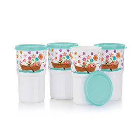 Copo Colors Tupperware Mar De Flores 350ml Branco