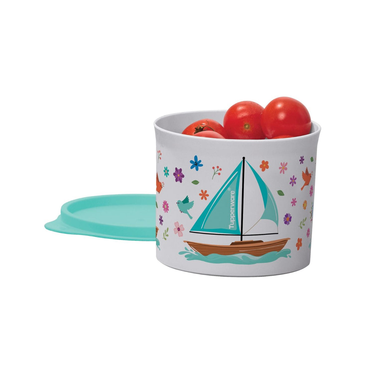 Pote Tupperware Tupper Redondinha Mar De Flores Branco 500ml