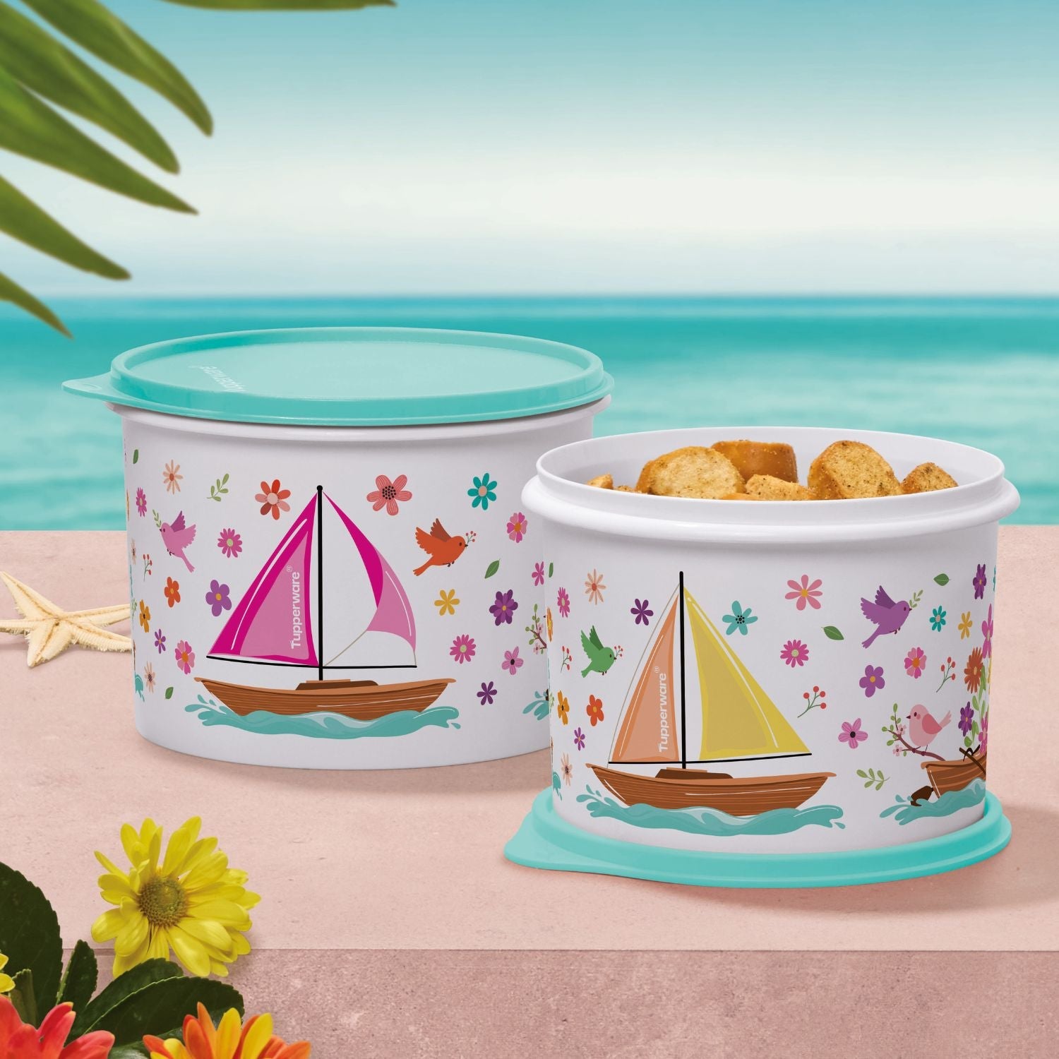 Tupper Caixa Tupperware Mar De Flores 1,7L Branco