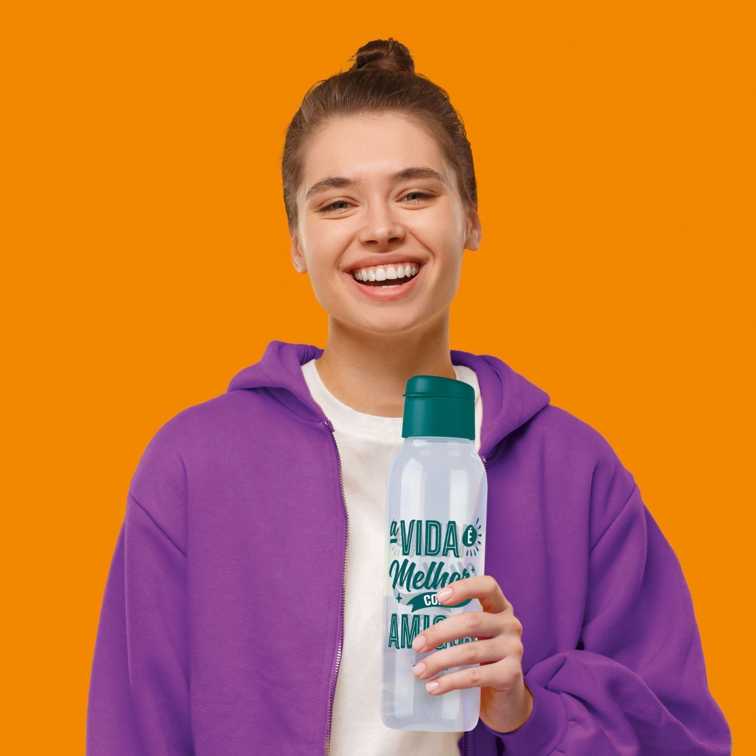 Garrafa de Água Tupperware Eco Tupper Plus Viva As Amizades Tupperware 750ml Verde