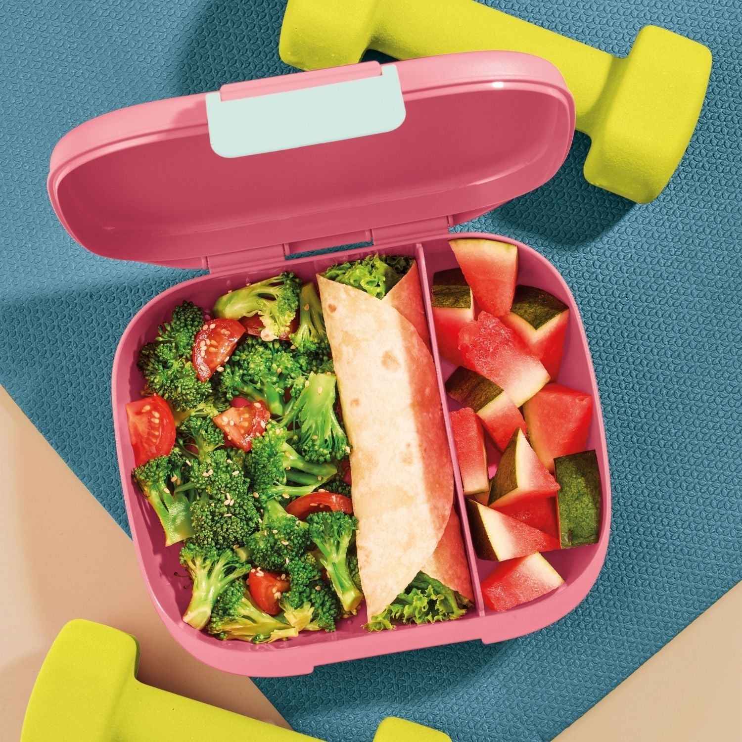 Porta Lanche com Divisórias Tupperware Descomplica Rosa 825ml
