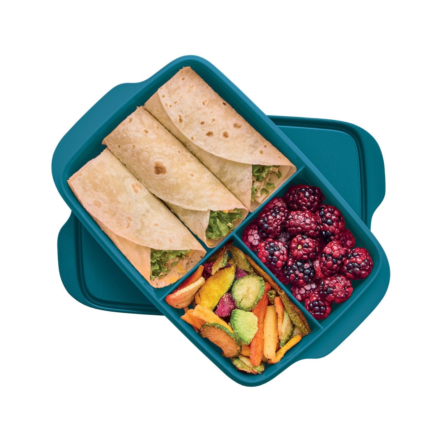 Pote Hermético Tupperware Basic Line Com Divisórias 1L Turmalina