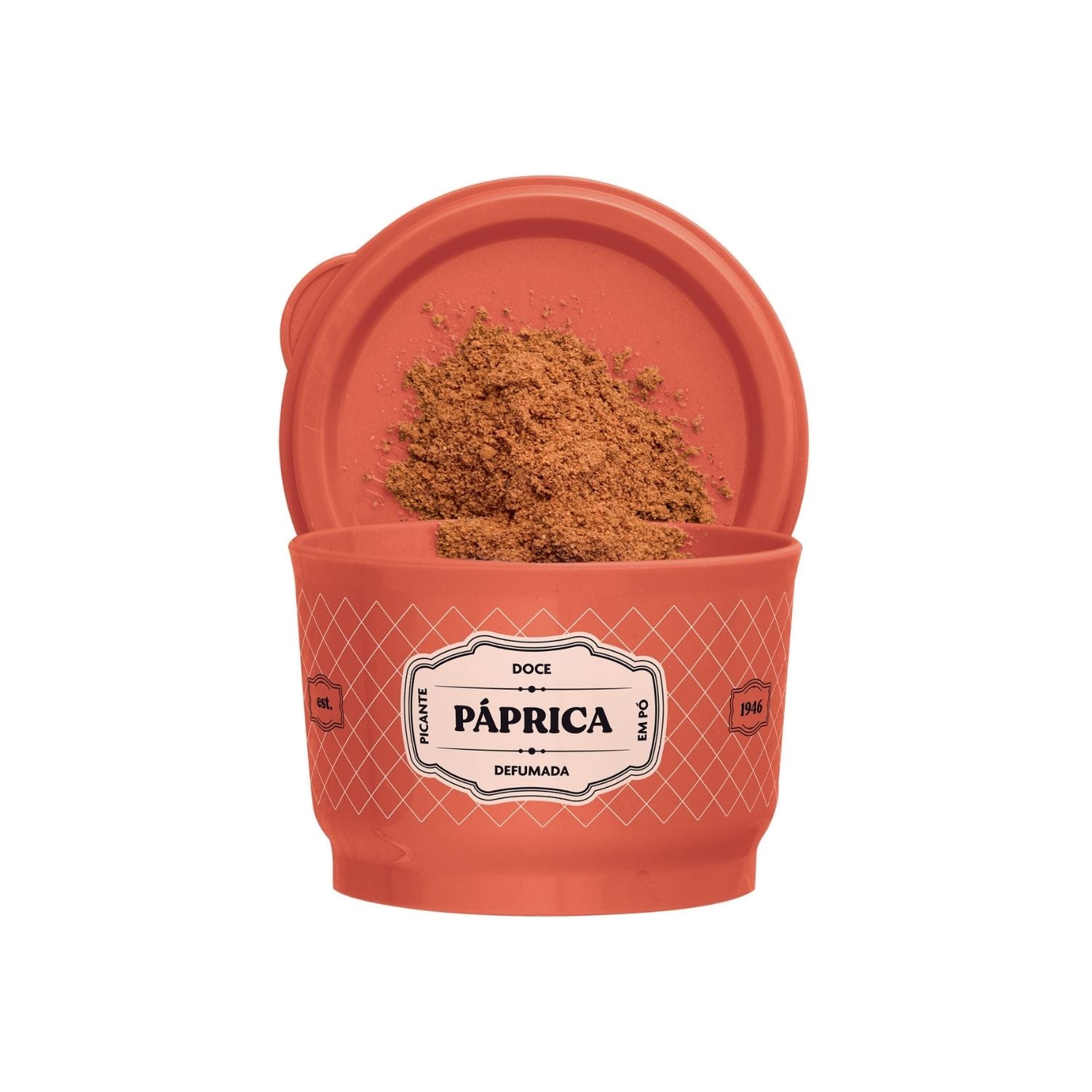 Potinho Porta Tempero Tupperware Páprica Essences 140ml Laranja