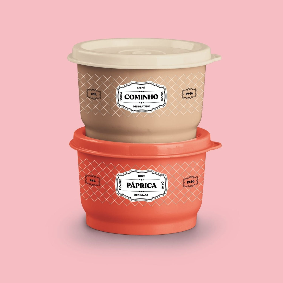 Potinho Porta Tempero Tupperware Páprica Essences 140ml Laranja