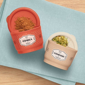 Potinho Porta Tempero Tupperware Cominho Essences 140ml Bege