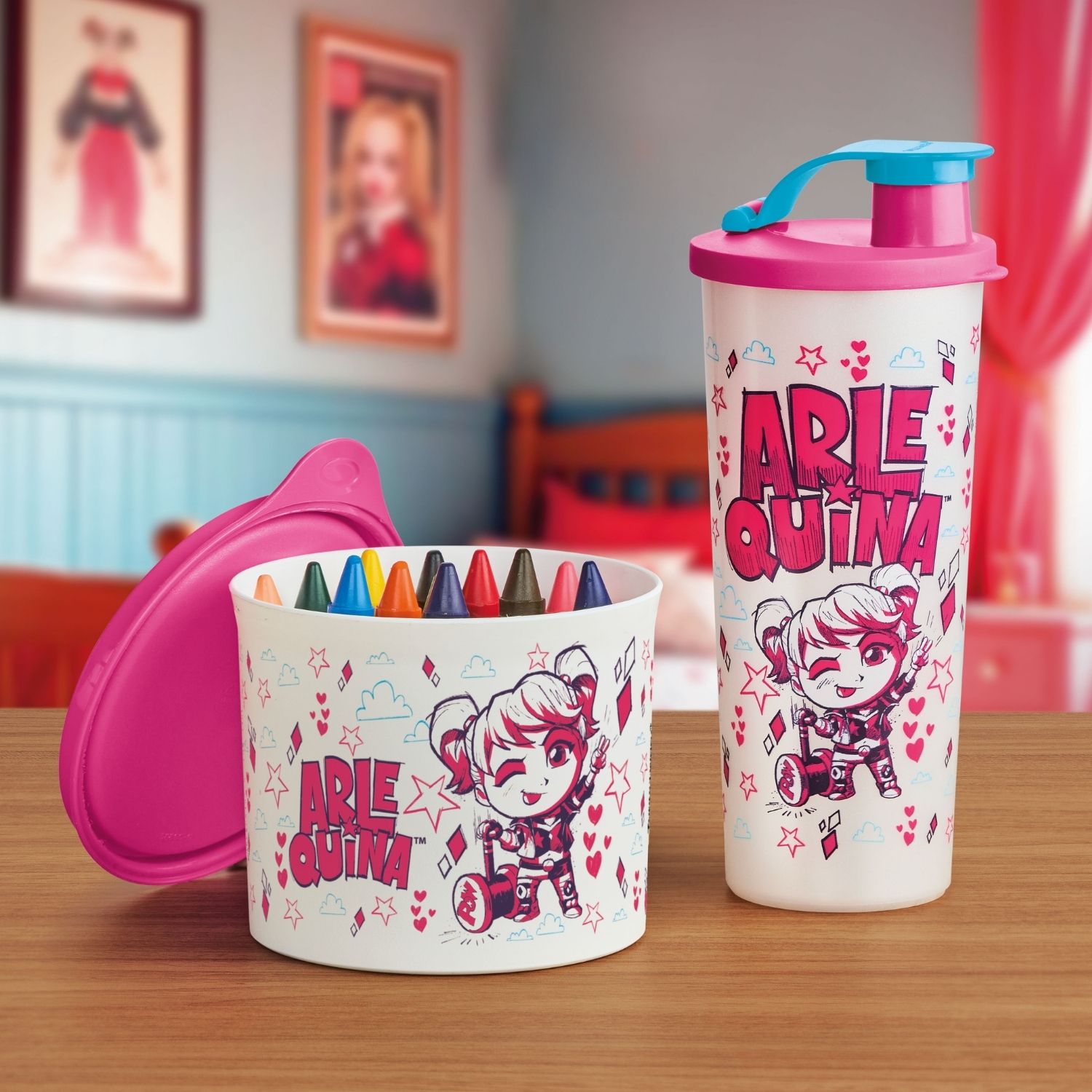 Copo Infantil Tupperware Com Bico Arlequina Kids 470ml Branco