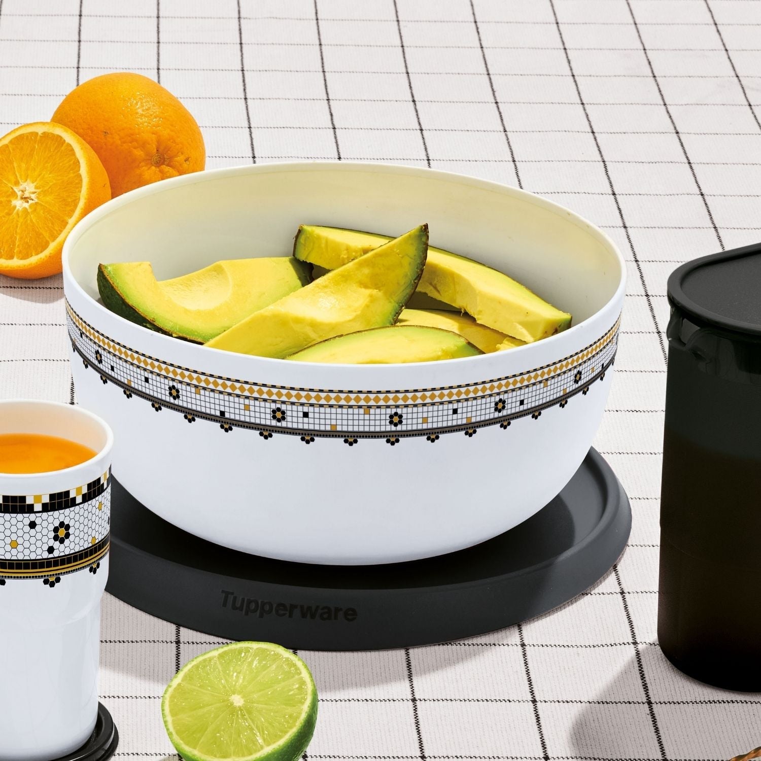 Tigela Toque Mágico Tupperware Ladrilhos 4,3L Branco