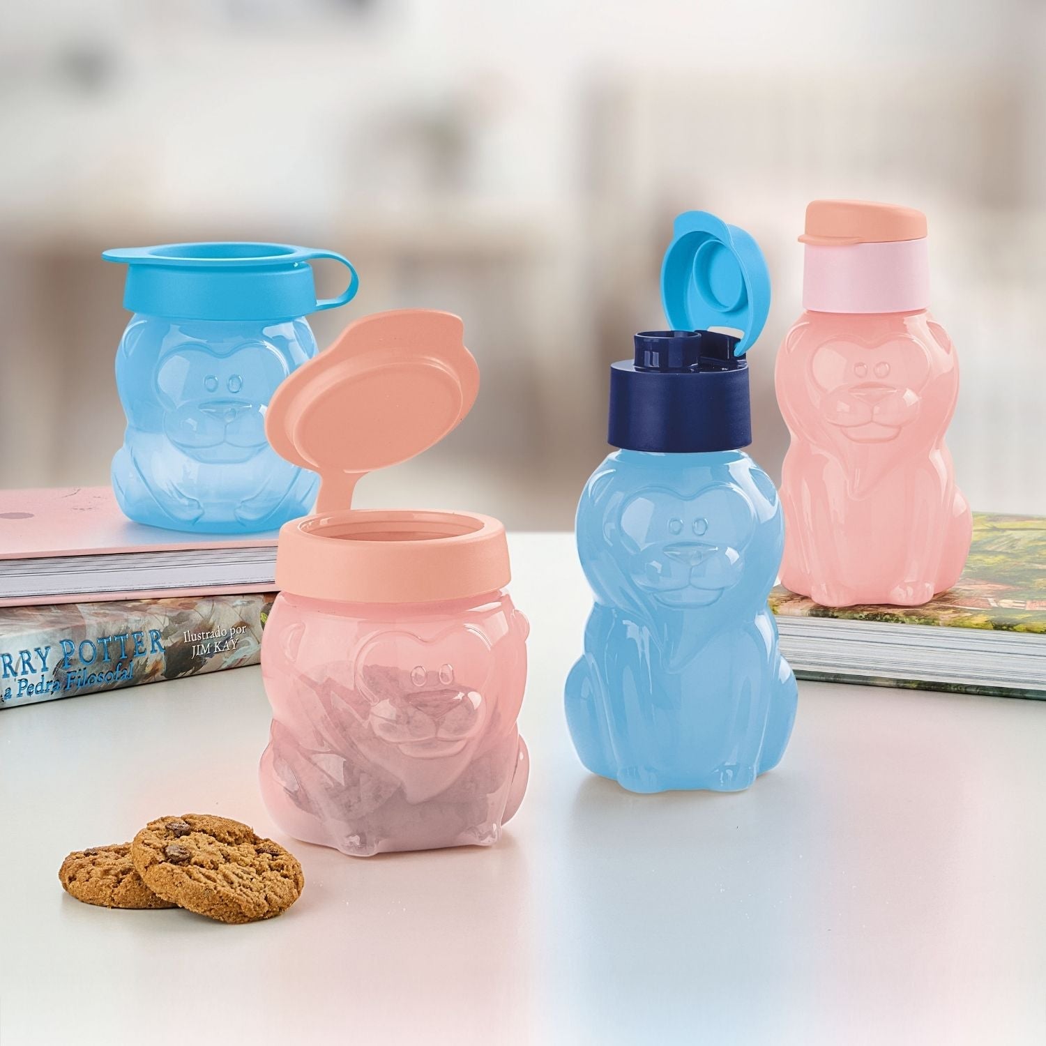 Garrafa de Água Infantil Eco Kids Tupperware Leão 350ml Céu